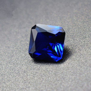 113#蓝尖晶石正方倒角裸石人造合成蓝宝石 镶嵌戒指首饰品裸钻diy