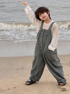 SS韩国童装儿童背带裤2024春款新款男童连体裤洋气时髦裤子女童