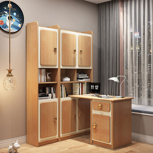 00优品杰卓家居淘宝实木衣柜书桌一体组合小户型儿童学习电脑桌卧室