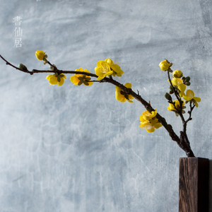 书仙居 腊梅枝仿真花艺 手工梅花小枝中式装饰家居花瓶插花饰品