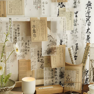 中式古风字画贴纸墙贴中国风房间改造布置背景墙字帖墙面装饰贴画