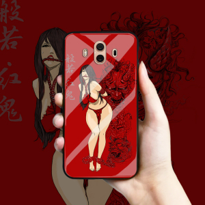 浮世绘适用于华为p30p20手机壳般若红鬼mate10麦芒8神龙纹身7玻璃