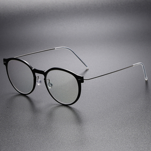 林德6603男女款椭圆框4.3g超轻近视时尚眼镜架大脸胖子无螺丝设计
