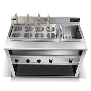 创宇 商用八孔带汤池燃气煮面机 多功能电热汤面煮面炉麻辣烫锅