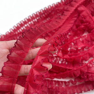 1米价2.5厘米宽 酒红色曲边洛丽塔裙摆加长褶皱袖口蕾丝花边辅料