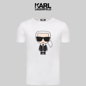 karl lagerfeld男短袖卡尔拉格斐老佛爷印花圆领t恤755060 501250