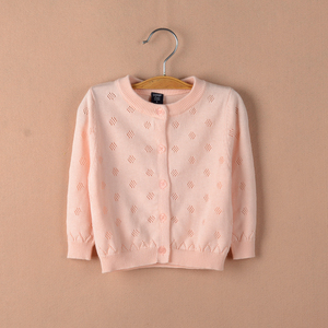 春秋装女童宝宝毛衣开衫外套儿童针织衫棉线衣纯色上衣夏季空调服