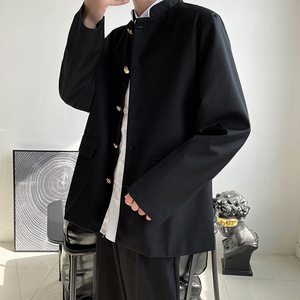 热血高校校服立领中山装男中式西装外套oversize民国男装痞帅西服