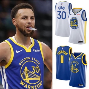 勇士队30号库里11号汤姆森球衣城市版白色23号格林复古篮球服背心