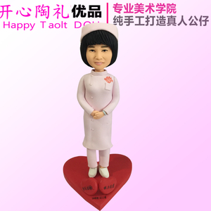 护士款软陶公仔定制真人公仔软陶人偶小蜡像泥人玩偶制作生日礼物