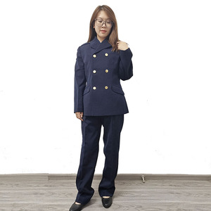 87海冬常服马裤呢 女士冬季防寒保暖加厚正装西服中山装海蓝套装