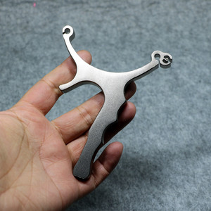 包邮单股歪把子单卡一把抓卡球圆皮筋异形不锈钢铁.手扁皮弹弓