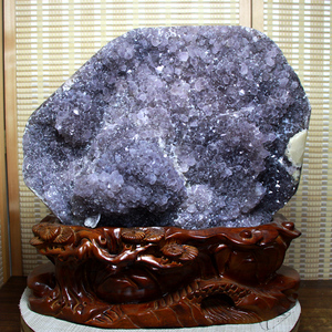 天然水晶原石乌拉圭紫水晶洞巴西聚宝盆钱袋子奇石软糖晶花摆件