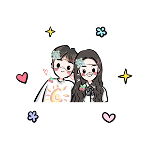 手绘头像真人照片定制漫画风q版q萌设计写实卡通动漫人物情侣结婚