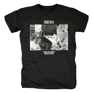 涅槃nirvana男士黑色宽松圆领休闲欧版短袖人物印花t恤