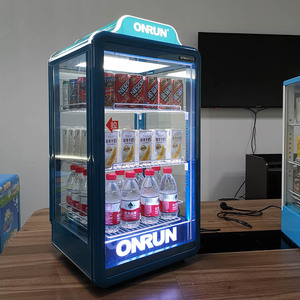 onrun 66l热饮展示柜饮料牛奶加热柜热饮柜热饮机热罐机四面玻璃
