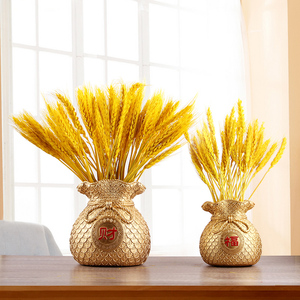 天然黄金麦穗干花大麦花束装饰客厅金色小麦插花瓶花卉仿真花摆件