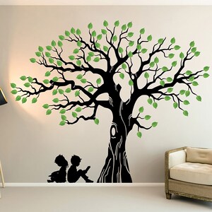 古诗词成语树叶墙贴抖音同款爱心树干树枝留言照片墙公司背景墙饰