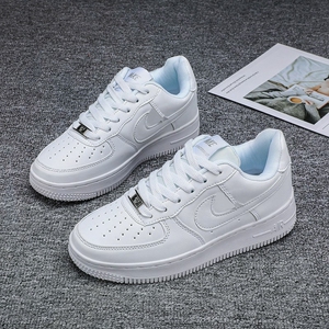 耐克飞织增高空军一号女鞋2022厚底板鞋夏季正版低帮运动小白鞋aj