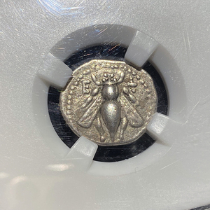 【现货古董币】古希腊小亚细亚以弗所城蜜蜂和雄鹿银币可定制镶嵌