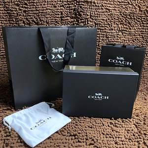 专柜正品coach蔻驰包装礼品袋 防尘袋钱包盒子皮带手提纸袋子