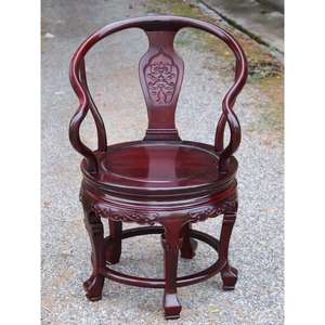 赞比亚小叶紫檀转转椅家用休闲旋转椅缅花大红酸枝实木椅红木家具