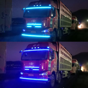 24V货车卡车改装led单色氛围灯装饰遮阳板中网保险杠防水流光灯条