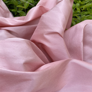 全真丝竹节双宫面料 淡粉色 宽1.17米 19姆米 纯真丝服装面料