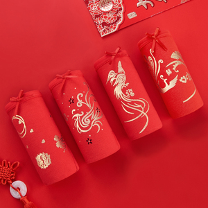 本命年红内裤女属牛纯棉抗菌新娘结婚牛年大红色无痕三角内裤中腰