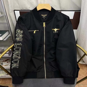 boy潮牌2022春秋季新款手臂刺绣老鹰翅膀夹克男女同款外套棒球服