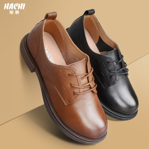 哈驰春季女鞋2022年新款真皮复古工作鞋女软舒休闲上班鞋女不累脚
