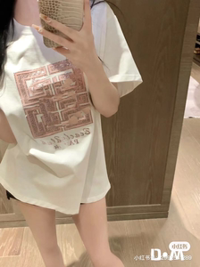 韩版2024夏季新款时尚重工烫钻图案纯棉宽松休闲大版上衣T恤女潮