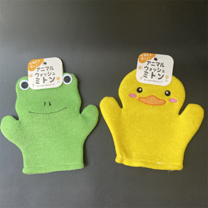 日本MORITOKU沐浴手套清洁洗澡双面搓澡巾去角质儿童可爱动物浴擦