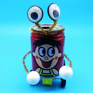 科技小制作易拉罐机器人手工diy材料学生创意电动玩具废物利用
