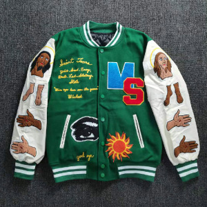 詹姆斯明星同款 stadium jacket 夹克 全刺绣工艺棒球运动外套