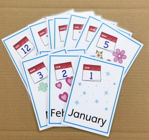 英语12月份months卡片星期闪卡塑封英文教师教具幼儿园