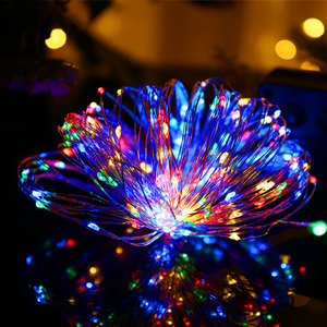 太阳能户外灯防水家用彩灯串节日挂树绕窗闪烁庭院灯花园布置装饰