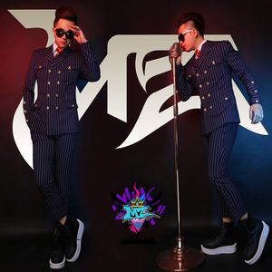 夜店男dj男歌手演出服权志龙修身西服套装酒吧舞台装西装潮a129