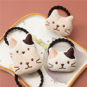 树下盒 呆萌可爱三花猫咪发绳 卡通小猫头绳马尾橡皮筋日式发饰