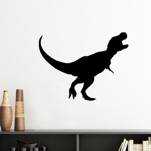恐龙白色化石骨骼墙贴纸剪影背景墙装饰画可移除贴画