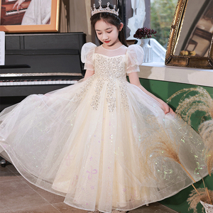 女童连衣裙礼服花童婚礼小女孩公主裙儿童高端主持人钢琴演奏春季