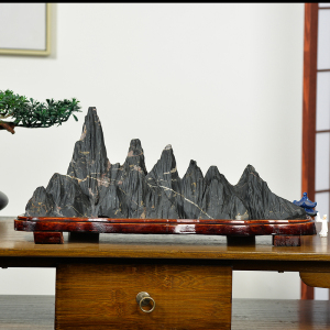 灵璧石玄关靠山石办公室摆件奇石中式文房观赏庭院景观石天然石头