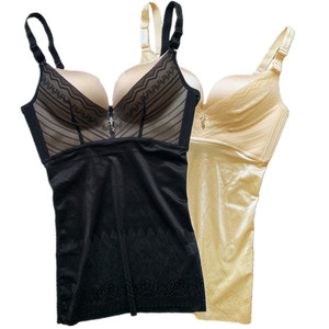 夏天超薄吊带塑身背心带胸罩收腹束腰束身美体衣塑身衣瘦身内衣女