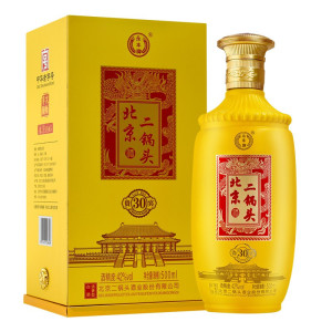 永丰牌北京二锅头 贵宾30黄瓶 清香型纯粮白酒42度 500ml*6瓶整箱