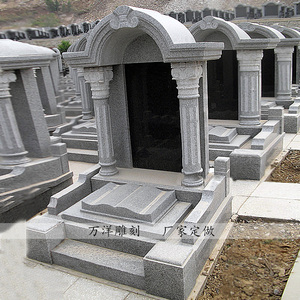 曲阳石雕墓碑家族墓地方形香炉石狮子一套大理石刻字功德碑定做