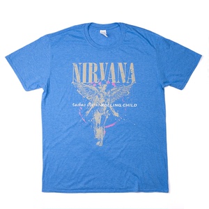 正版nirvana涅槃乐队柯本复古vintage天使摇滚短袖t恤e官方现行版
