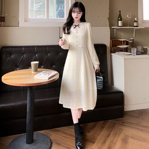 伴娘礼服女秋冬新款新娘结婚回门便装平时可穿蕾丝打底连衣裙气质