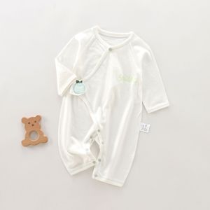 婴儿夏季轻薄纯棉连体衣 宝宝透气空调服睡 衣0-6月新生儿爬爬服5