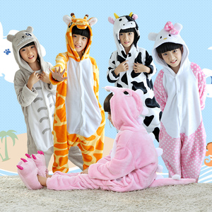 恐龙睡衣儿童法兰绒连体衣卡通动物可爱宝宝珊瑚绒家居服男女孩子