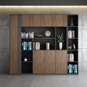 办公家具木质文件柜 书柜组合板式资料档案柜老板室背景柜子